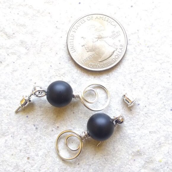 Carved Black Onyx Wing Necklace & Earring Set - Stress Bereavement & Protection - Picture 7 of 10